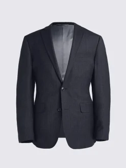 MOSS Navy Check Tailored Performance Suit Jacket Discount