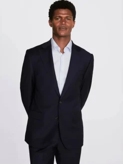 MOSS Regular Twill Suit Jacket Navy New