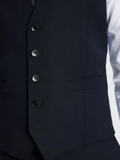 MOSS Navy Tailored Performance Suit Waistcoat Clearance