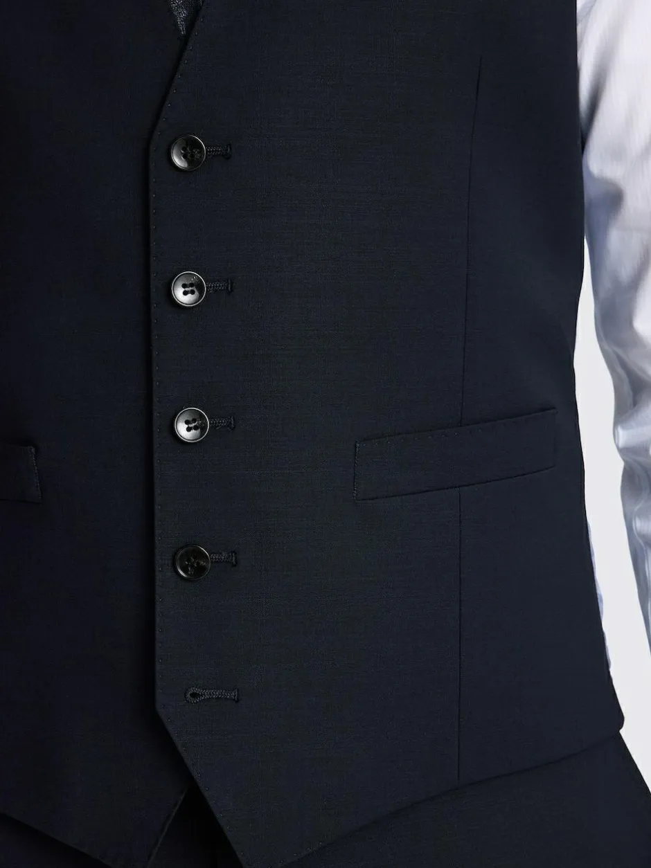 MOSS Navy Tailored Performance Suit Waistcoat Clearance