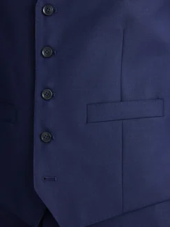 MOSS Navy Tailored Twill Suit Waistcoat Best