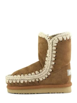 Mou Eskimo Sheepskin Lined Kids Suede Boots Cognac Best