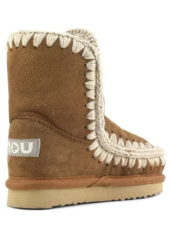 Mou Eskimo Sheepskin Lined Kids Suede Boots Cognac Best