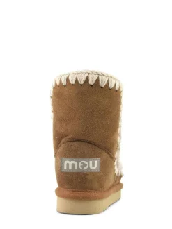 Mou Eskimo Sheepskin Lined Kids Suede Boots Cognac Best