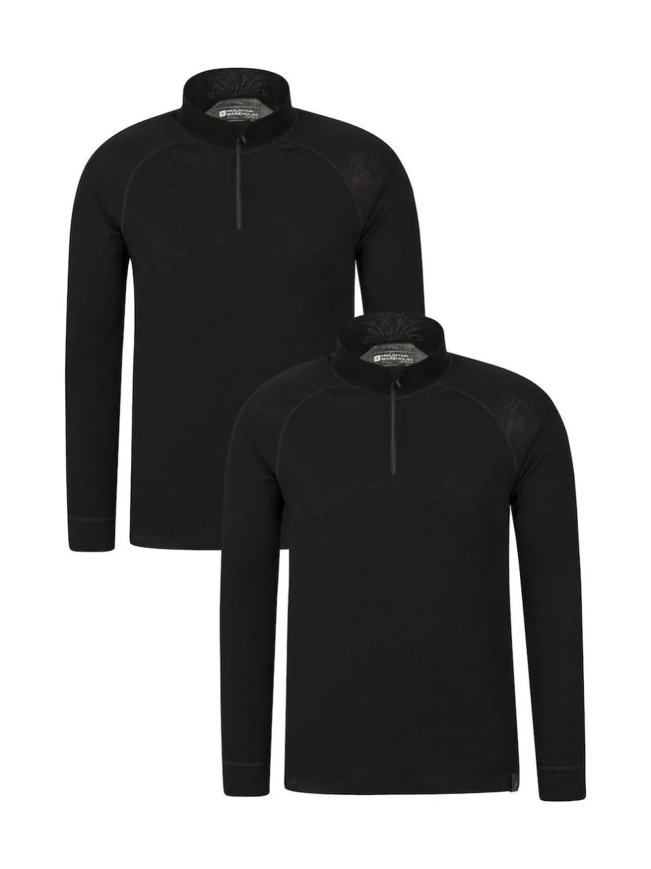 Mountain Warehouse Black Merino Multipack Thermal Top Hot