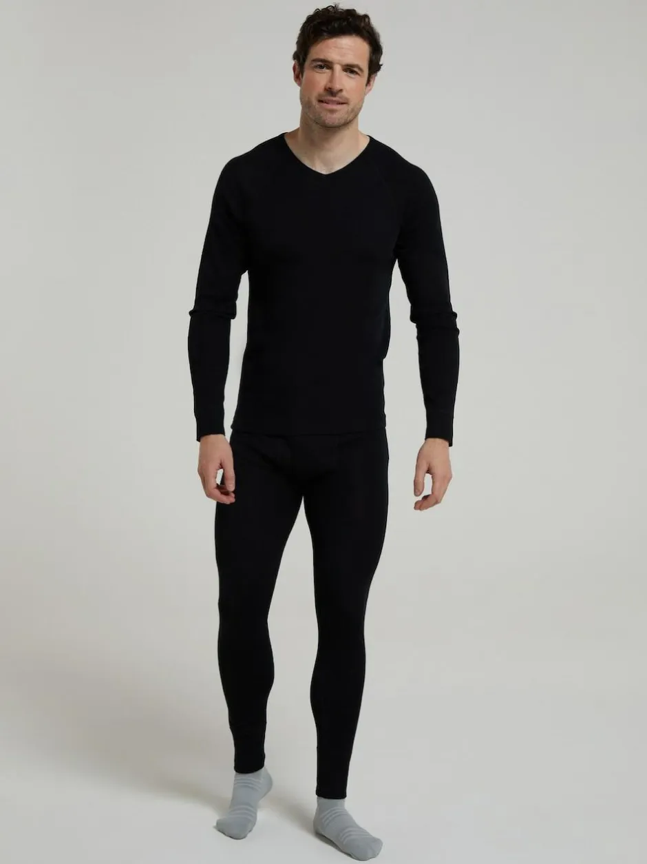 Mountain Warehouse Black Mens Merino II Thermal Baselayer Joggers Sale