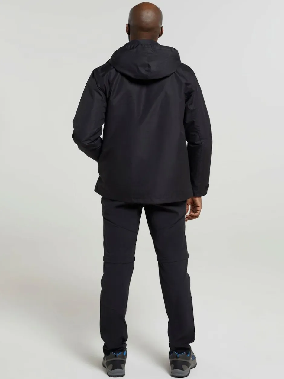Mountain Warehouse Black Mens Fell 3-In-1 Water Resistant Jacket