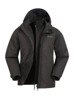 Mountain Warehouse Black Mens Fell 3-In-1 Water Resistant Jacket