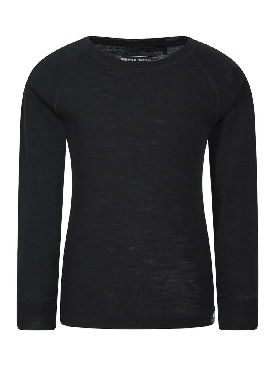 Mountain Warehouse Merino II Kids Round Neck Thermal Top Black Online