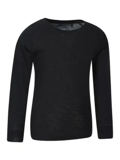 Mountain Warehouse Merino II Kids Round Neck Thermal Top Black Online