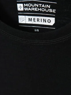 Mountain Warehouse Merino II Kids Round Neck Thermal Top Black Online
