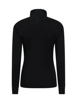 Mountain Warehouse Black Womens Merino Zip Neck Thermal Top Outlet