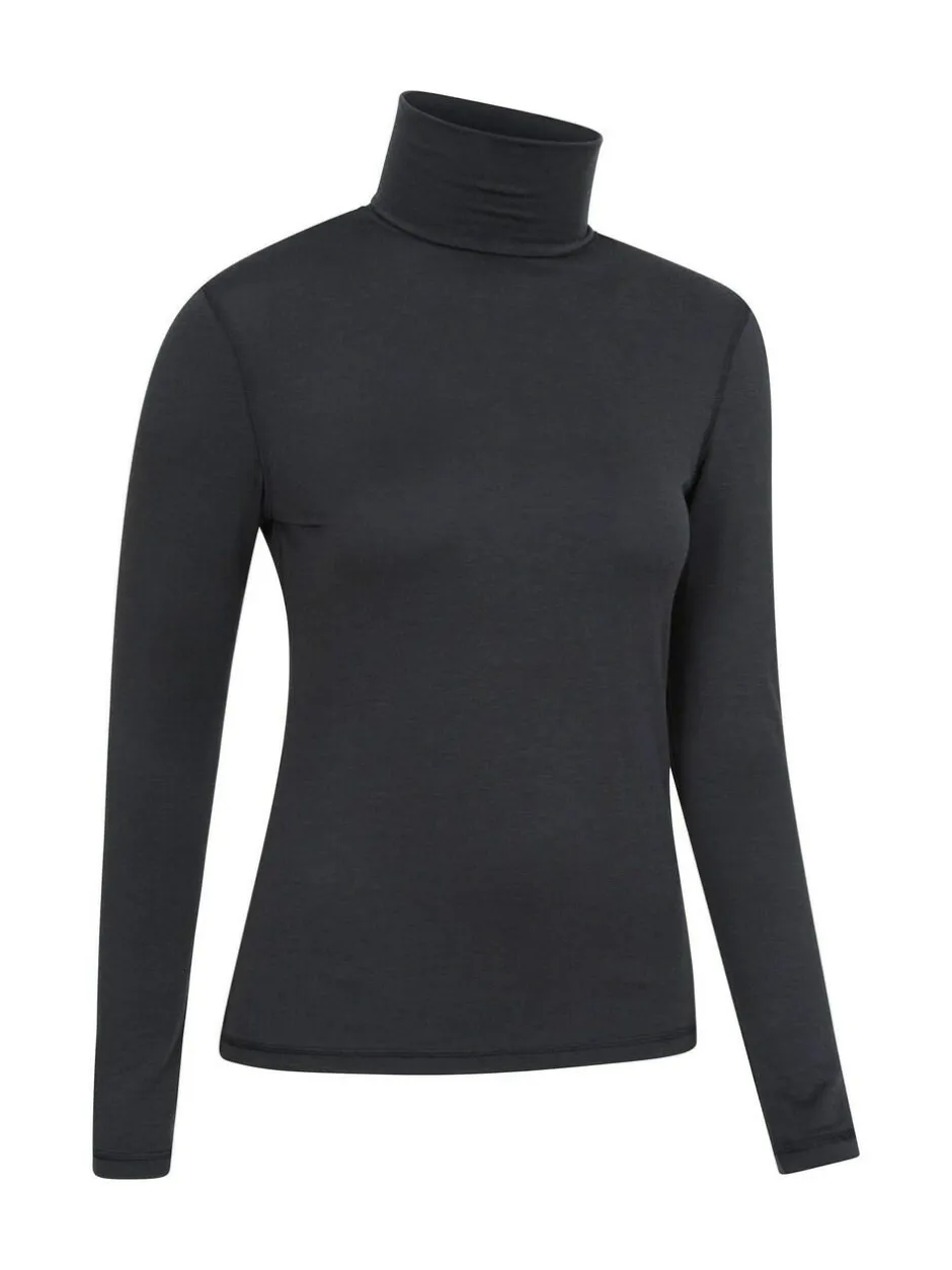 Mountain Warehouse Black Keep The Heat Womens Roll Neck Thermals Sale