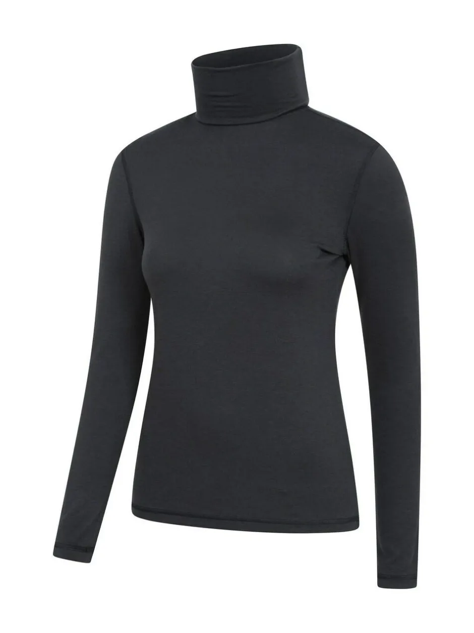 Mountain Warehouse Black Keep The Heat Womens Roll Neck Thermals Sale