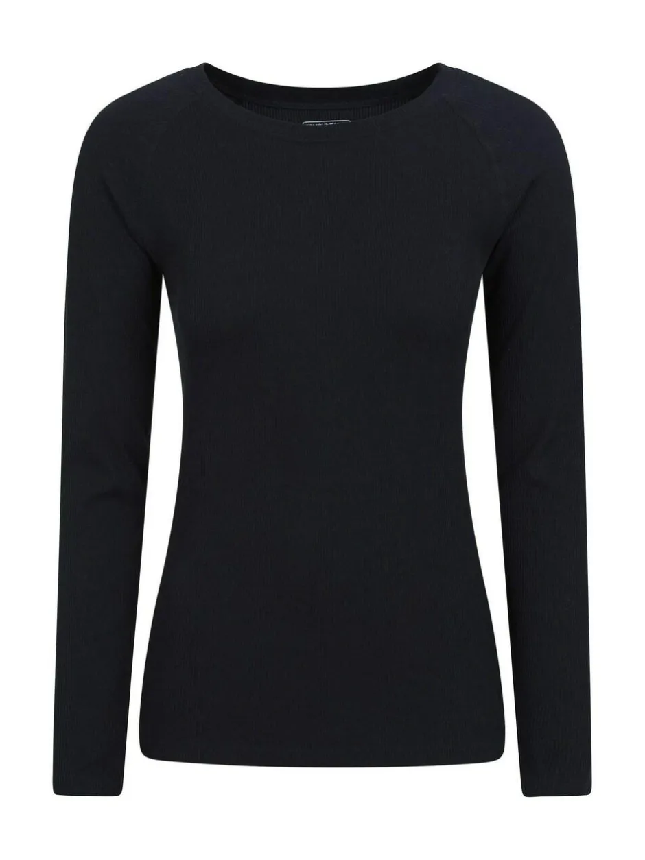 Mountain Warehouse Black Carmel Seamless Ribbed Thermal Top Best