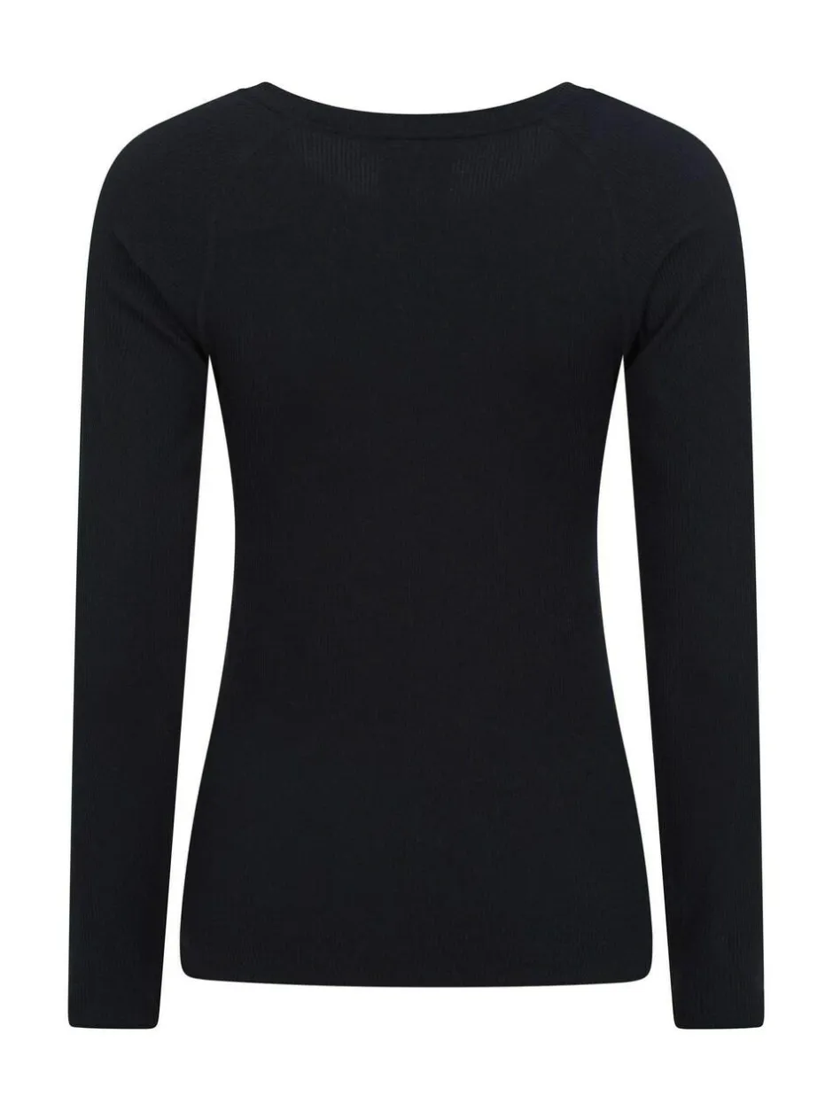 Mountain Warehouse Black Carmel Seamless Ribbed Thermal Top Best
