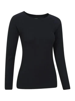 Mountain Warehouse Black Carmel Seamless Ribbed Thermal Top Best