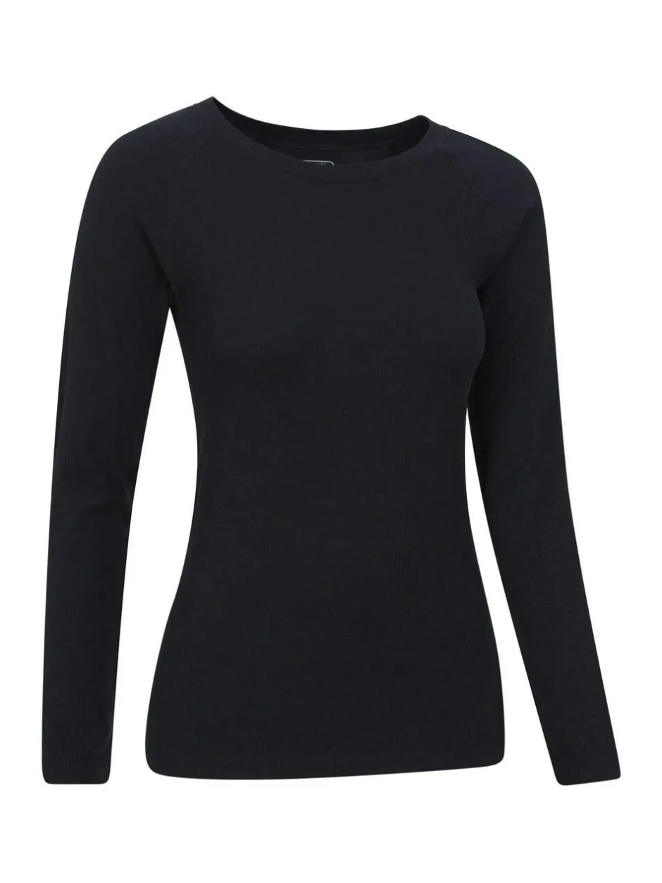 Mountain Warehouse Black Carmel Seamless Ribbed Thermal Top Best