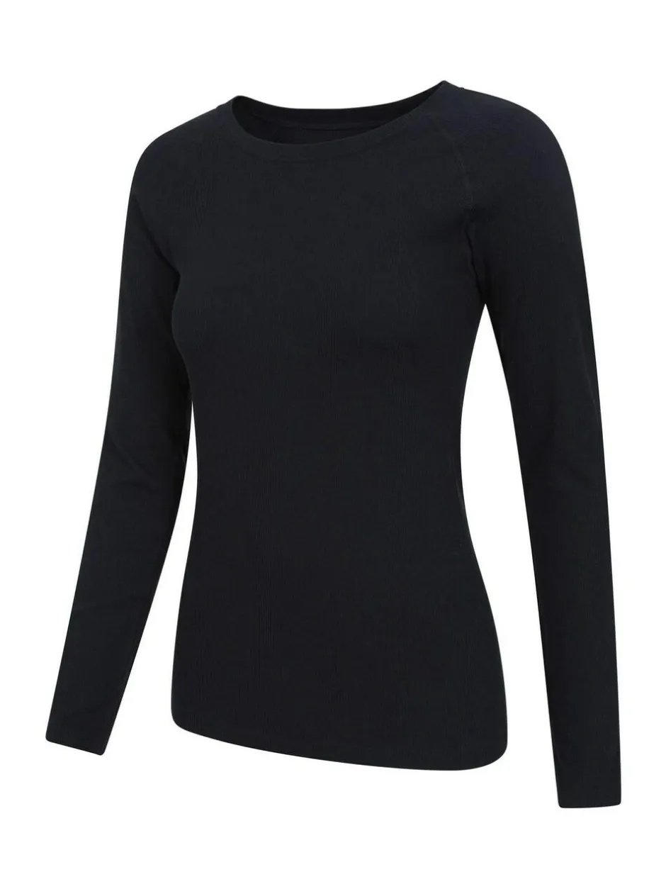 Mountain Warehouse Black Carmel Seamless Ribbed Thermal Top Best
