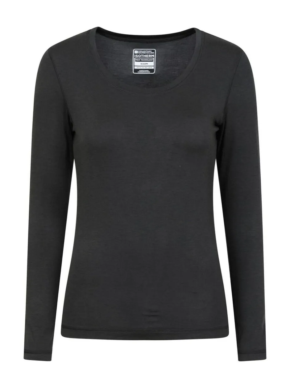 Mountain Warehouse Black Womens Keep The Heat Thermal Top and Pants Set