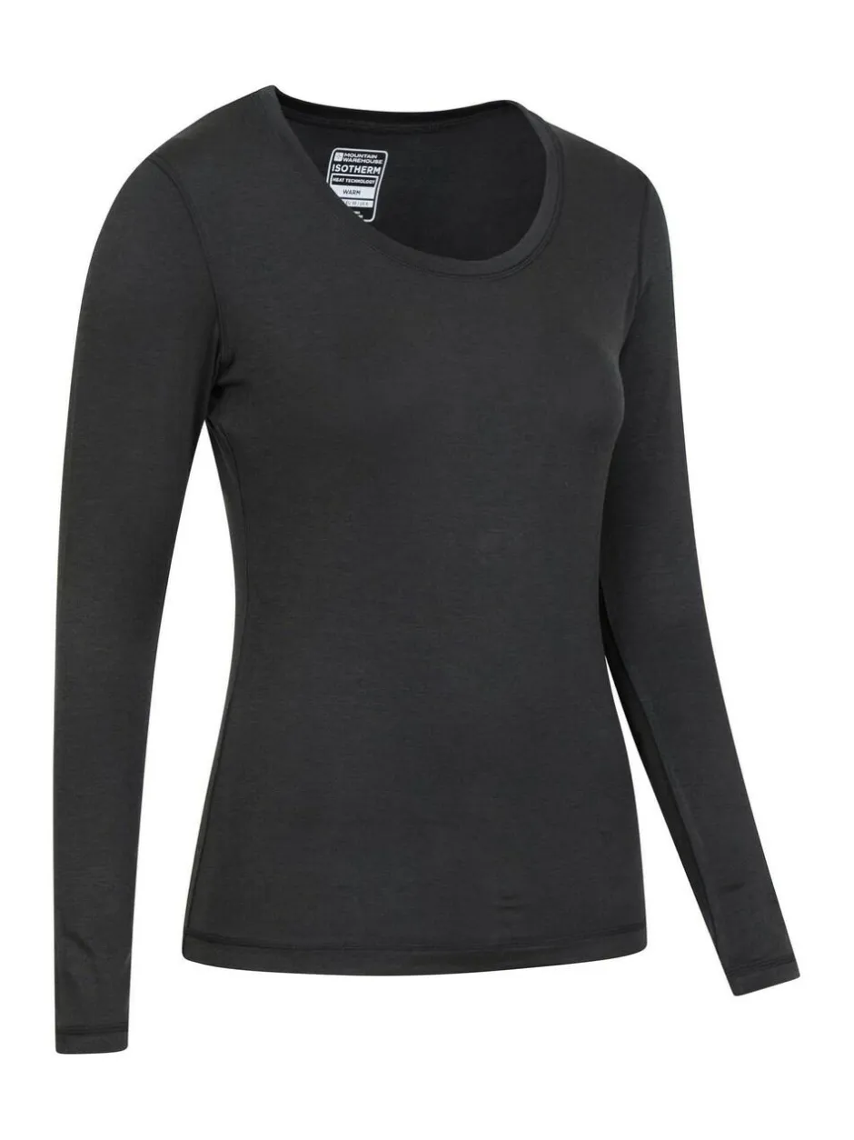Mountain Warehouse Black Womens Keep The Heat Thermal Top and Pants Set
