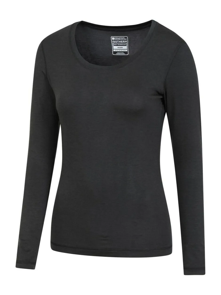 Mountain Warehouse Black Womens Keep The Heat Thermal Top and Pants Set