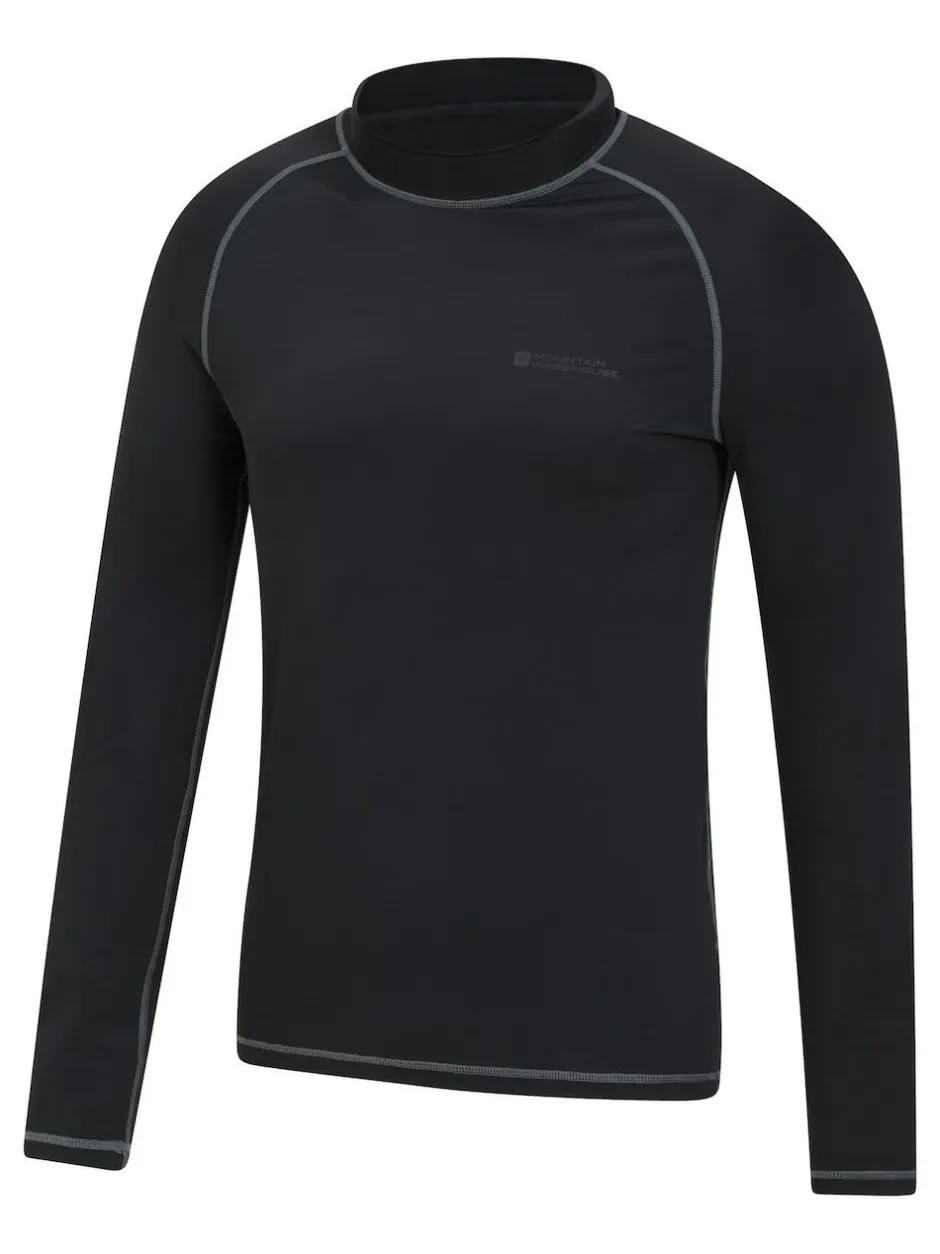 Mountain Warehouse Mens Long Sleeve Rash Vest Black Clearance