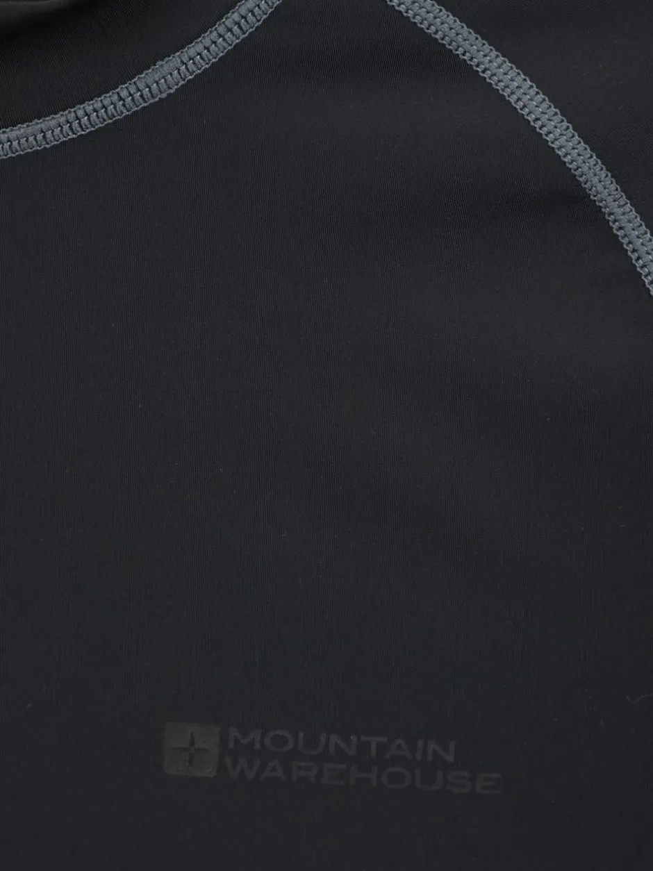 Mountain Warehouse Mens Long Sleeve Rash Vest Black Clearance
