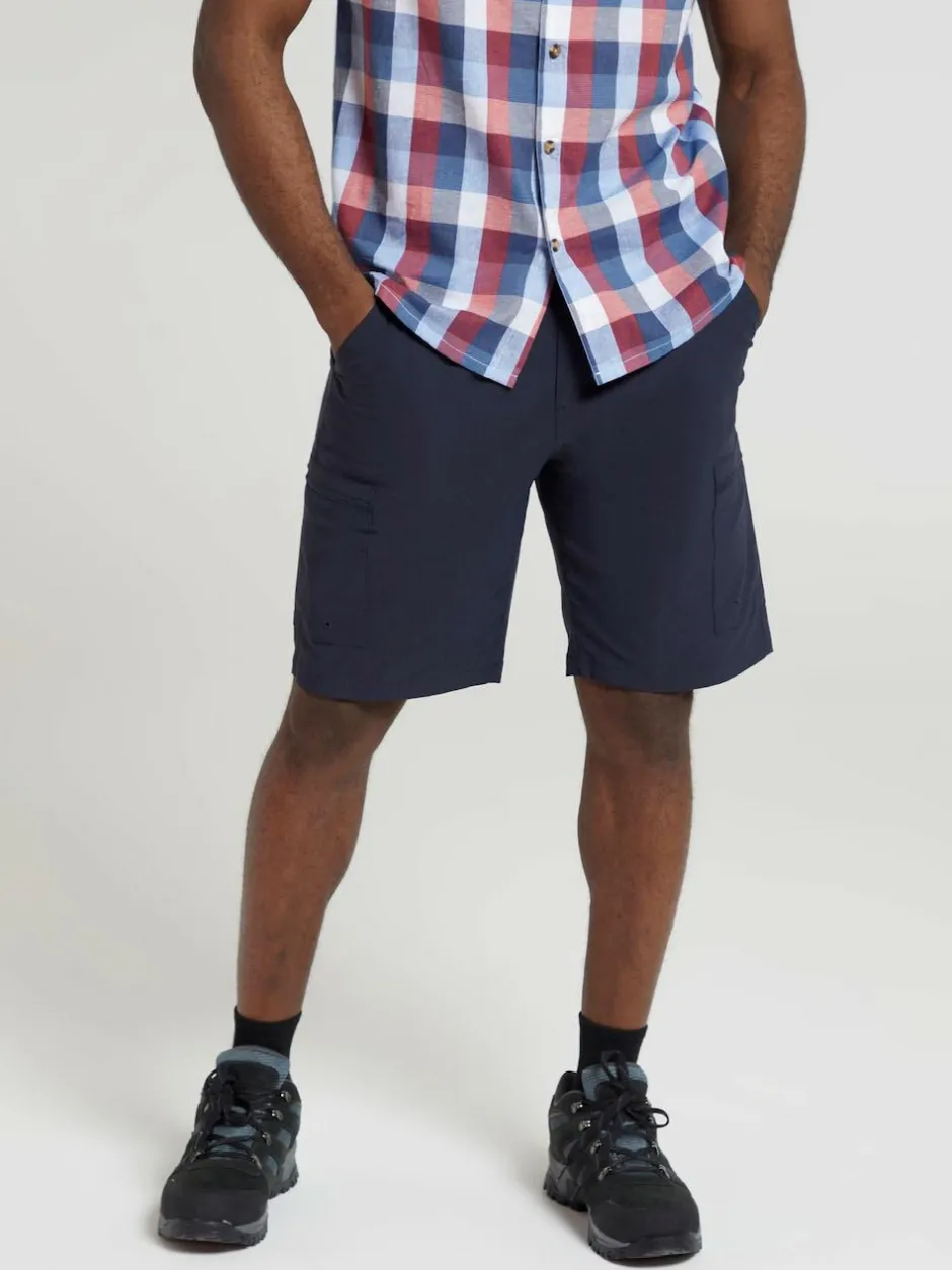 Mountain Warehouse Blue Mens Trek Walking Shorts New