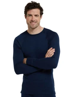 Mountain Warehouse Merino Mens Round Neck Thermal Top Blue Sale