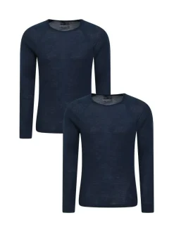 Mountain Warehouse Merino Thermal Tops 2 Pack Blue Clearance