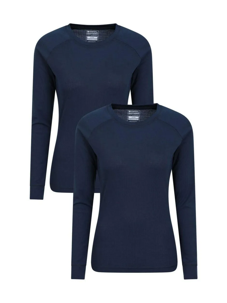 Mountain Warehouse Womens Talus Thermal Tops 2 Pack Blue Sale