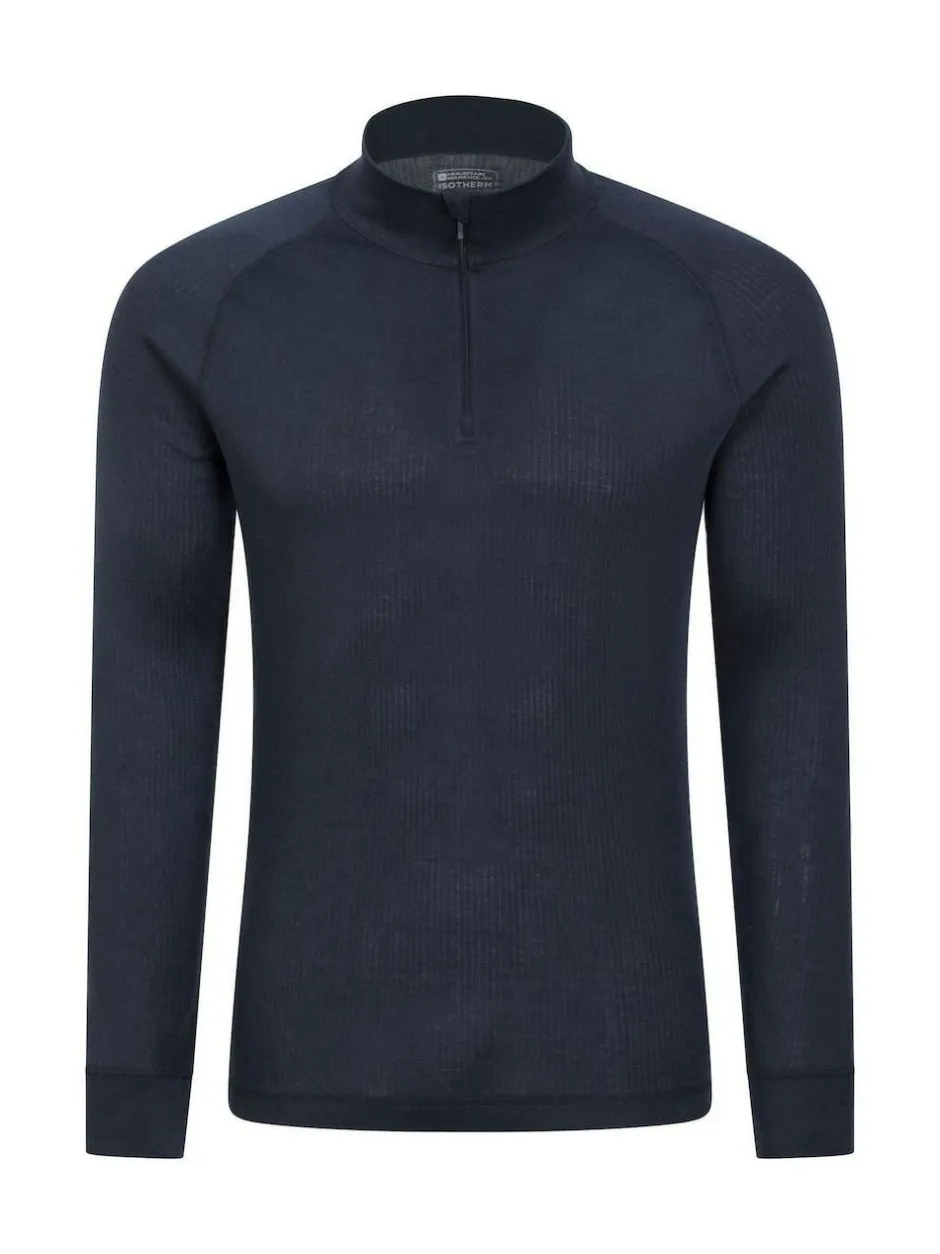 Mountain Warehouse Mens Talus Quarter Zip Thermal Top Dark Blue Online