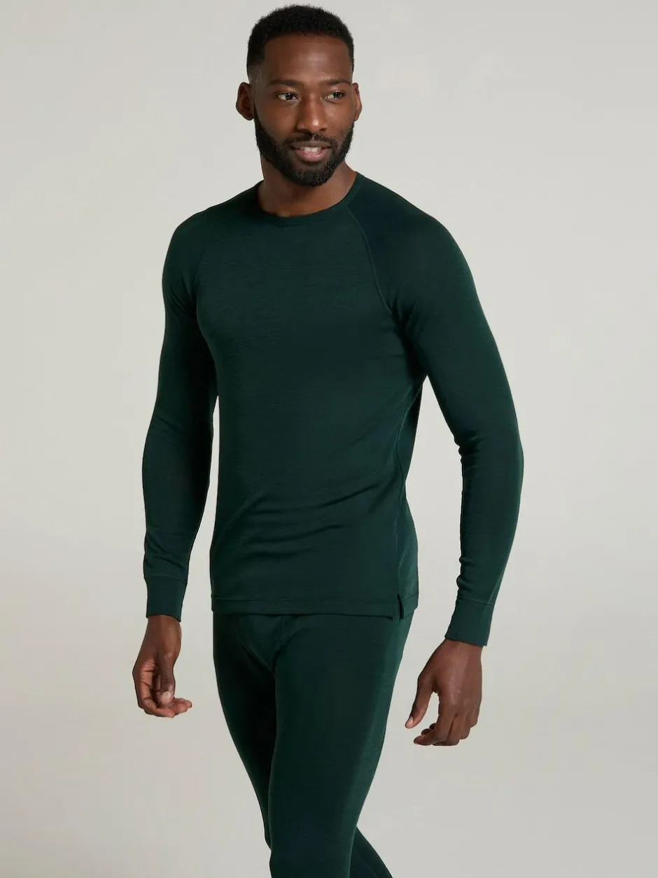 Mountain Warehouse Merino Mens Round Neck Thermal Top Green New