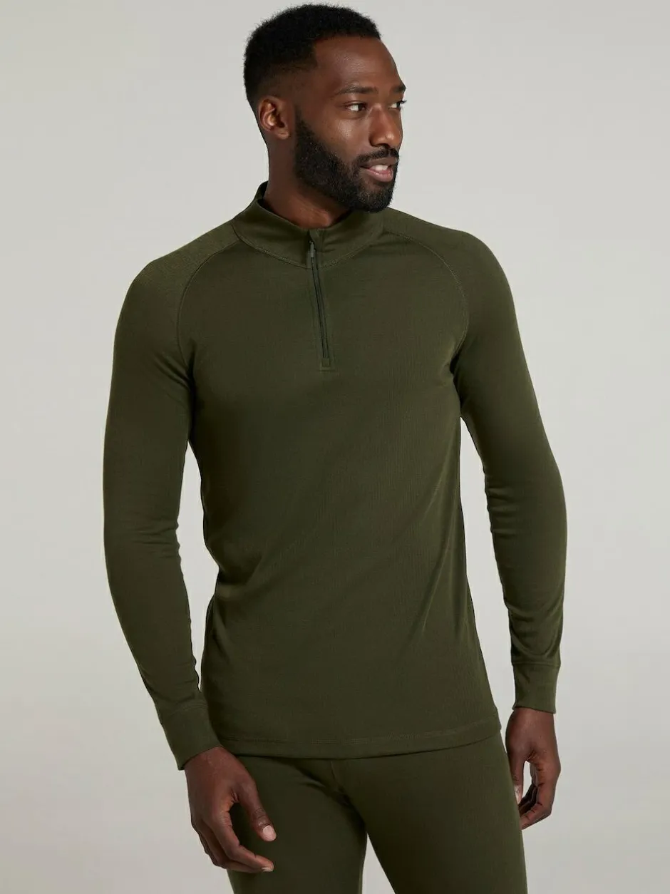 Mountain Warehouse Mens Talus Quarter Zip Thermal Top Green Best