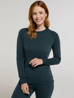 Mountain Warehouse Talus Womens Round Neck Thermal Top Green Sale
