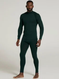 Mountain Warehouse Green Merino II Mens Zip Neck Base Layer Top Clearance