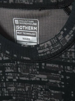 Mountain Warehouse Green/Grey Talus Mens Printed Thermal Top New