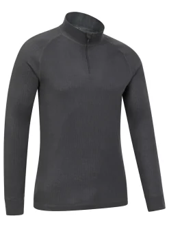 Mountain Warehouse Mens Talus Quarter Zip Thermal Top Grey