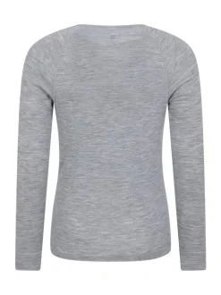 Mountain Warehouse Merino Mens Round Neck Thermal Top Grey Best