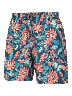 Mountain Warehouse Pink Mens Aruba Printed Quick Drying Swimshorts with UV Max Protection Outlet