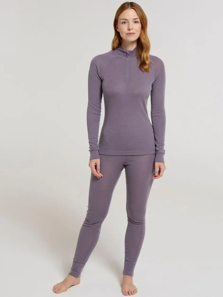 Mountain Warehouse Purple Womens Merino Zip Neck Thermal Top Best