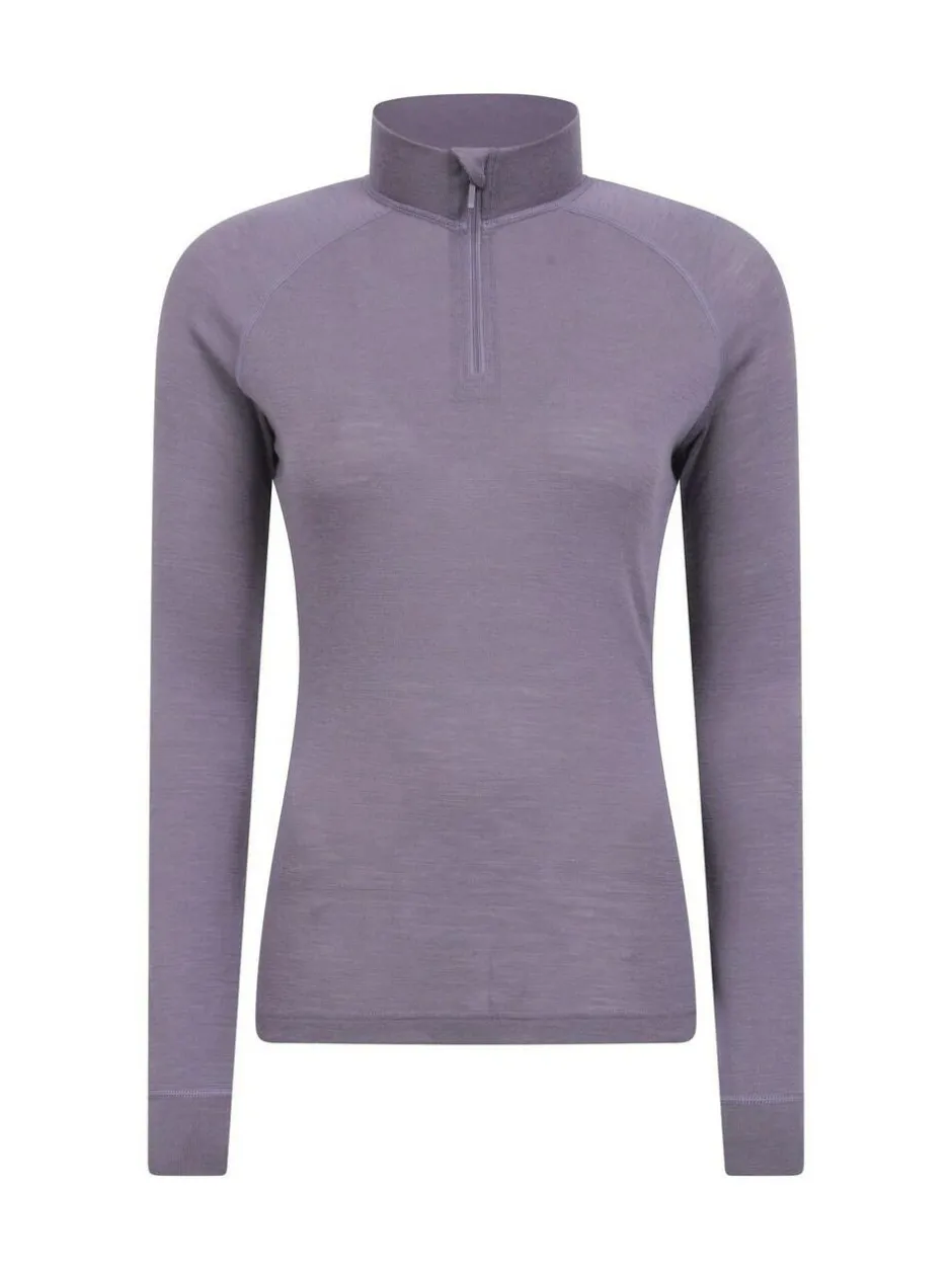 Mountain Warehouse Purple Womens Merino Zip Neck Thermal Top Best