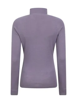 Mountain Warehouse Purple Womens Merino Zip Neck Thermal Top Best