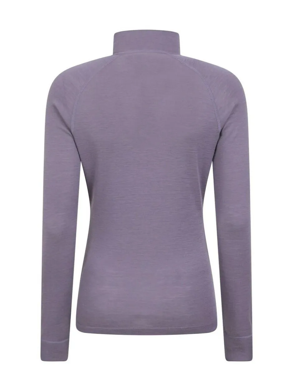 Mountain Warehouse Purple Womens Merino Zip Neck Thermal Top Best