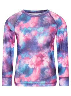 Mountain Warehouse Purple Talus Printed Baselayer-Top & Pants Set Clearance