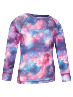 Mountain Warehouse Purple Talus Printed Baselayer-Top & Pants Set Clearance