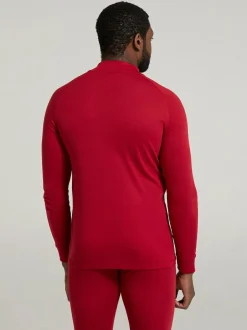 Mountain Warehouse Red Talus Long Sleeved Zip Neck Top Outlet