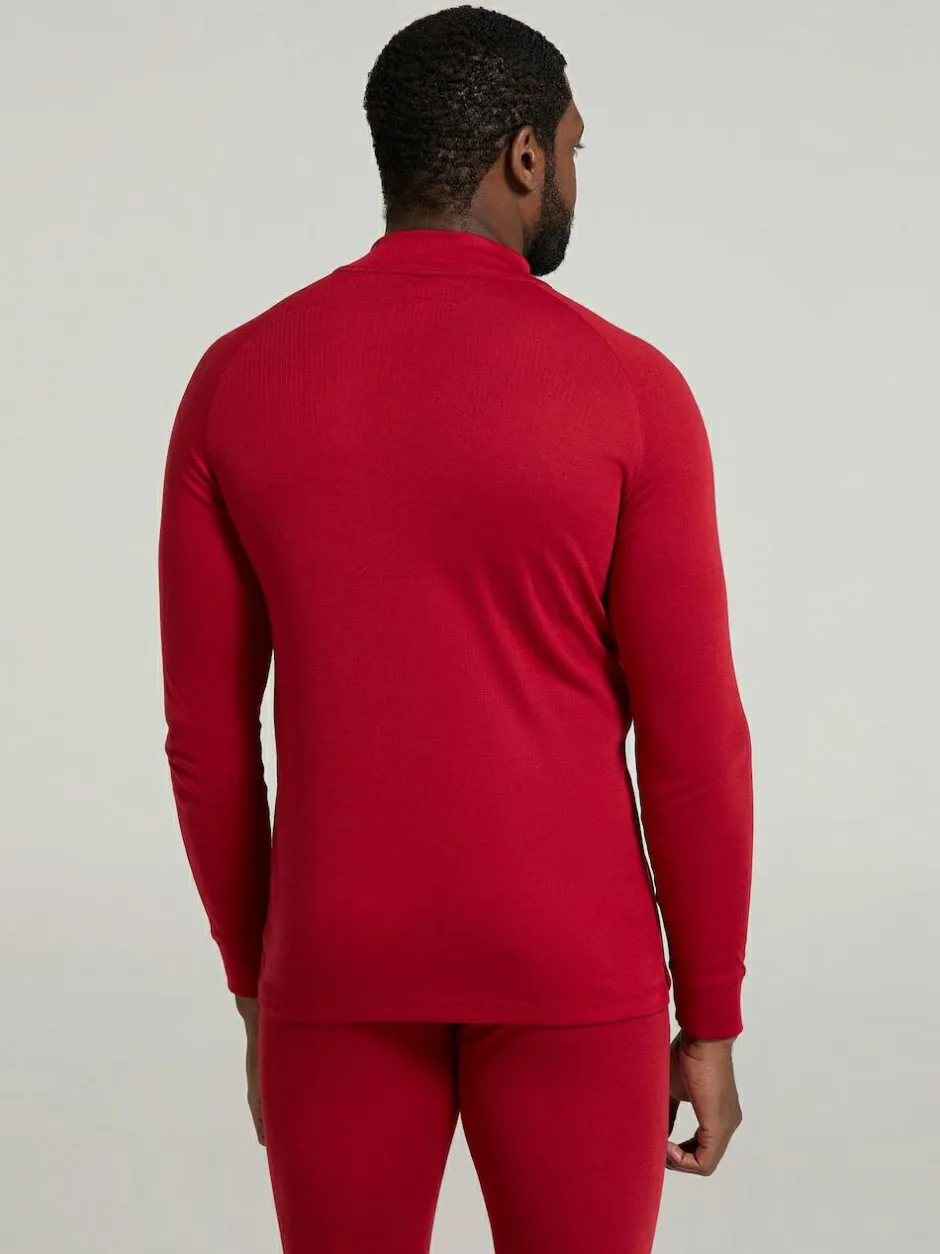 Mountain Warehouse Red Talus Long Sleeved Zip Neck Top Outlet