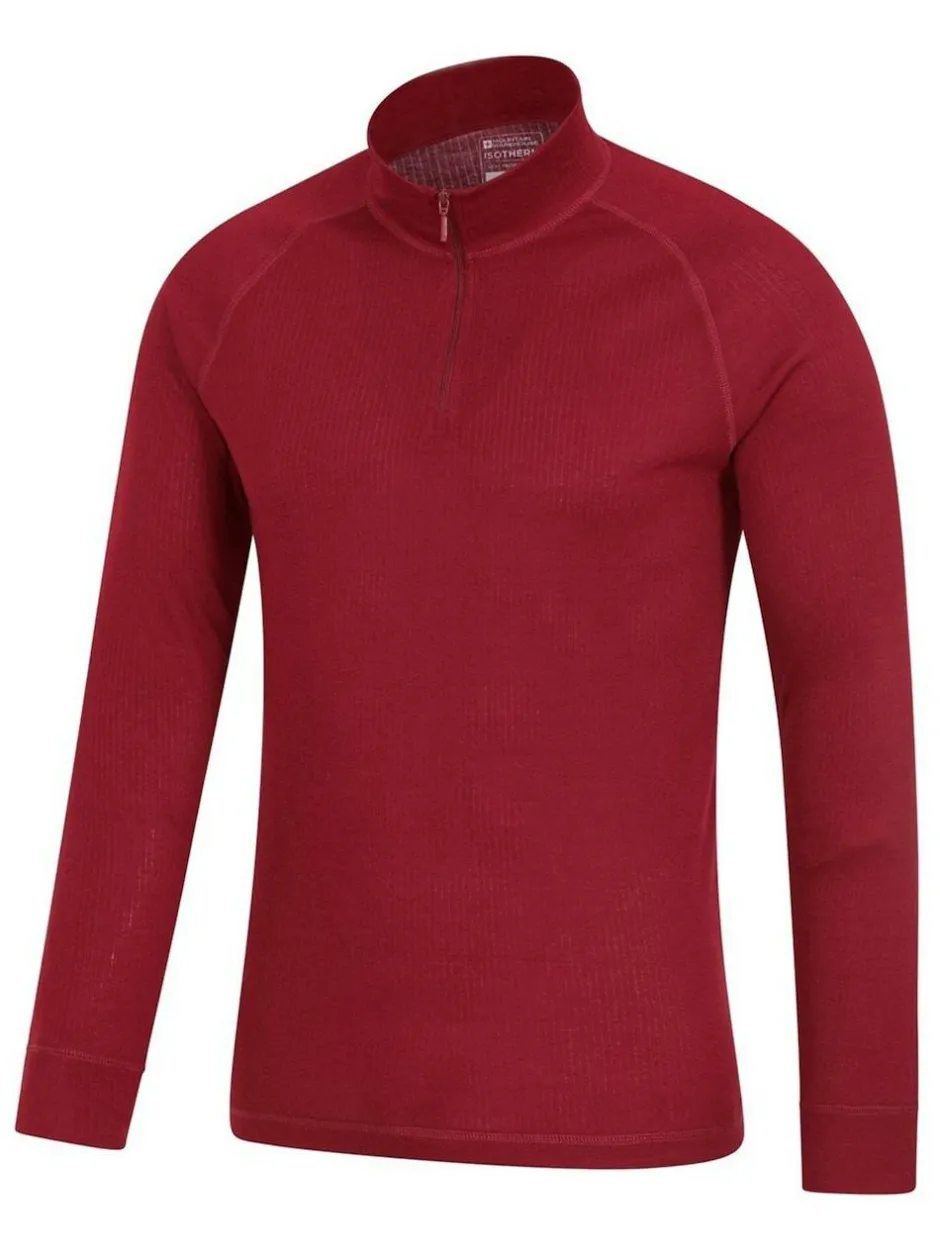 Mountain Warehouse Red Talus Long Sleeved Zip Neck Top Outlet